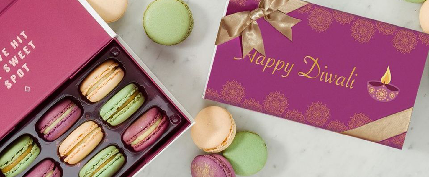 Our first ever Diwali custom macaron boxes