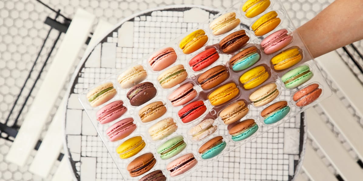 36-macaron-tray with an assortment of flavors
