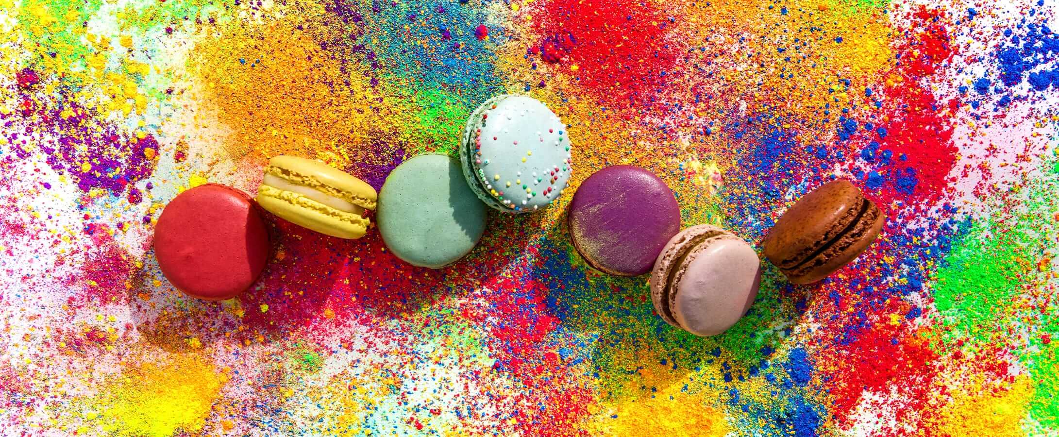 Celebrate Holi with colorful Woops! macarons