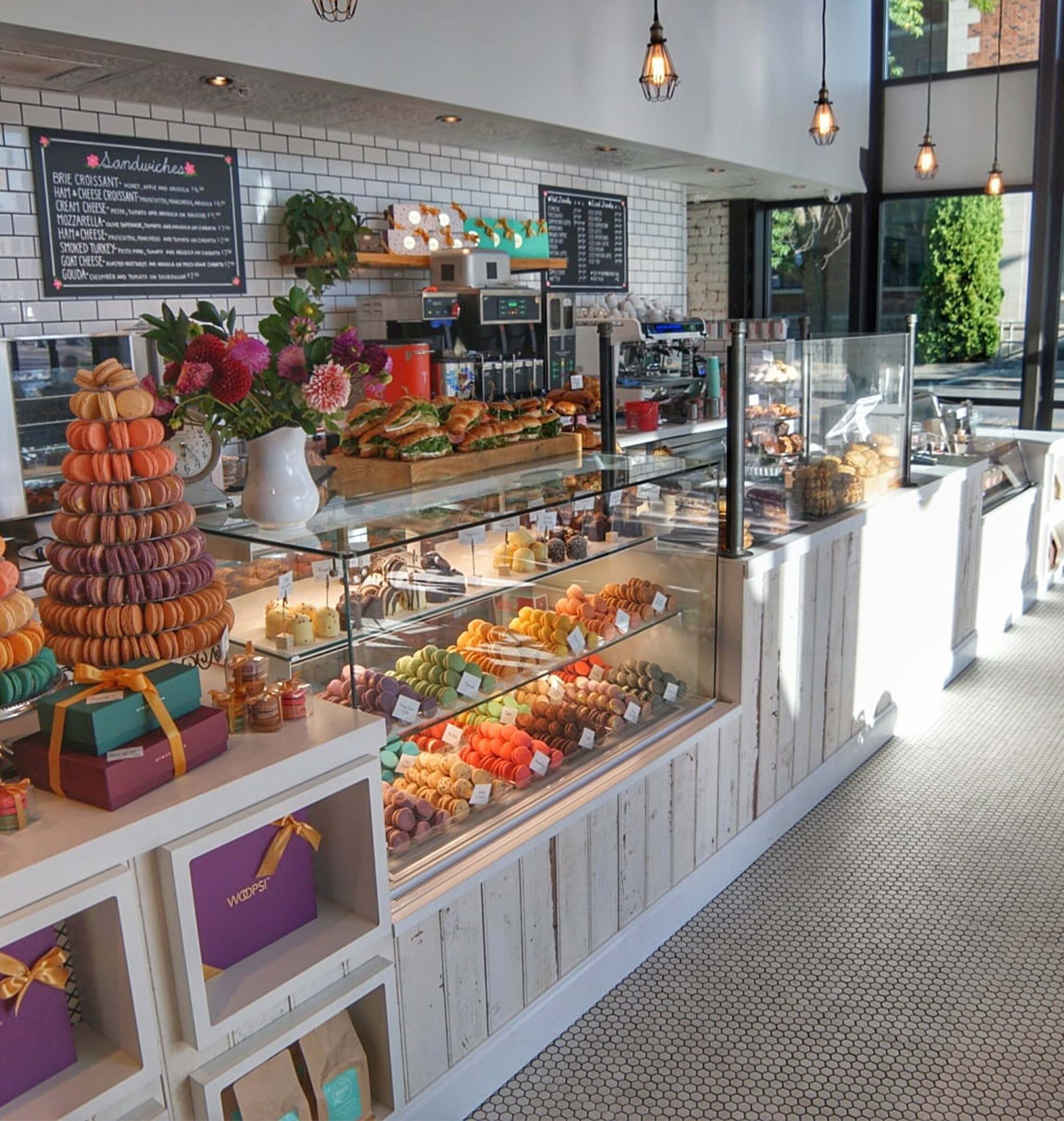 Woops Bakeshop with macarons and other pastries