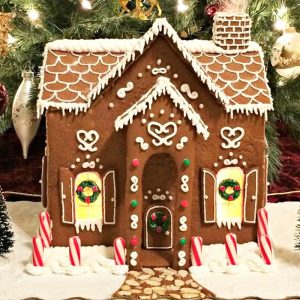 gingerbread house from https://www.allrecipes.com/recipe/10199/royal-icing-iii/ 