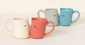 Kissing mugs. https://www.uncommongoods.com/product/the-kissing-mugs