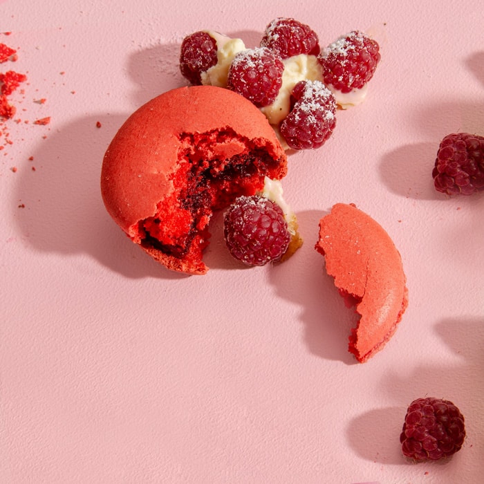 Our Raspberry macaron